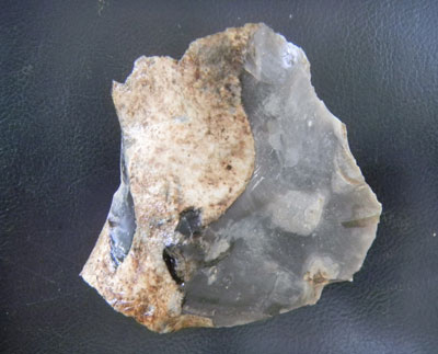 A large piece of English flint found at the Calvert House.
