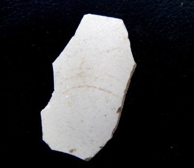 White salt-glazed stoneware fragment.