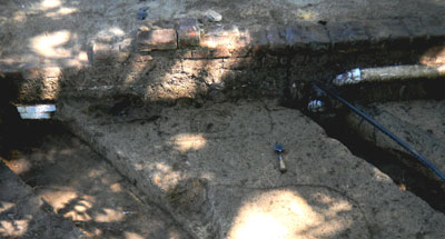 Post hole by the original house foundation.