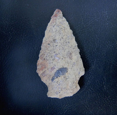 Projectile point made of silicified stone.